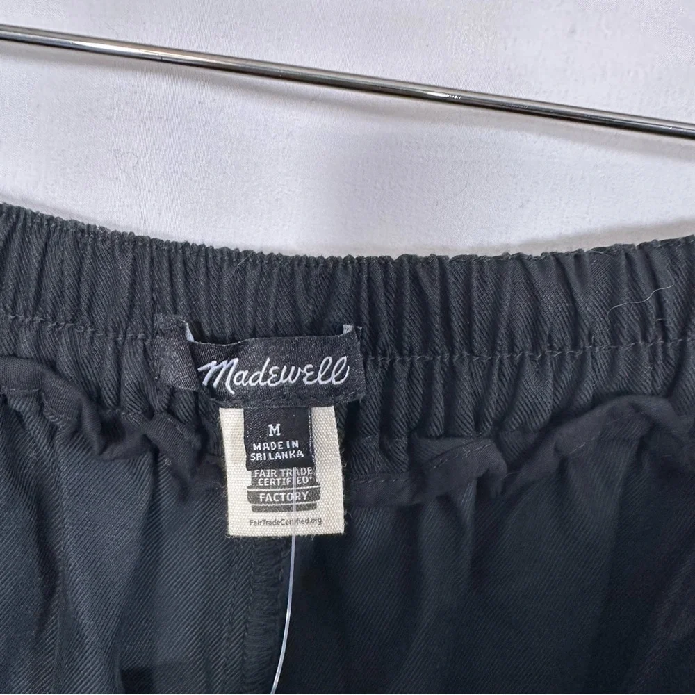 NWT Madewell Pull On Straight Wide Leg Linen Blend Pants in Drapey Twill Black - Picture 10 of 13